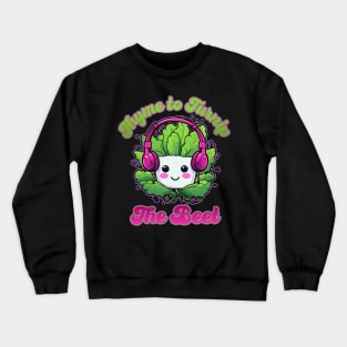 Thyme to Turnip the Beet Chibi Turnip with Headphones Crewneck Sweatshirt